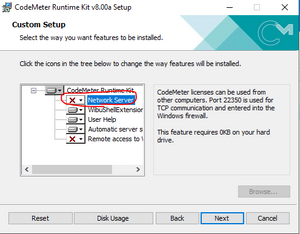 CodeMeter Network Server install.PNG