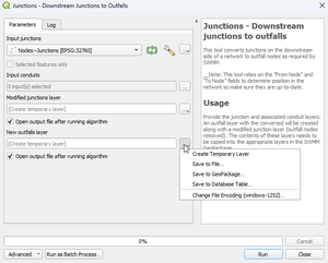 Downstream junctions to outfalls output options.png