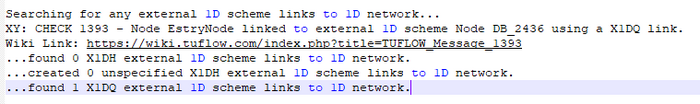 Figure 4: Figure x: TLF Files showing successful activation of X1DQ connection to Flood Modeller node DB_2436.